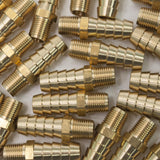 LTWFITTING Brass Fitting Coupler 3/8-Inch Hose Barb x 1/8-Inch Male NPT Fuel Gas Water(Pack of 100)