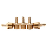 LTWFITTING Lead Free Brass Barbed Fitting Coupler/Connector 3/8 Inch Hose Barb x 1/2 Inch Male NPT Fuel Gas Water (Pack of 5)