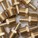 LTWFITTING Brass Barb Fitting Coupler 3/8-Inch Hose ID x 1/2-Inch Male NPT Fuel Gas Water(Pack of 200)
