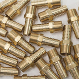 LTWFITTING Brass Fitting Connector 1/2-Inch Hose Barb x 3/8-Inch NPT Male Fuel Gas Water(Pack of 200)