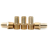 LTWFITTING Lead Free Brass Barbed Fitting Coupler/Connector 3/4 Inch Hose Barb x 3/4 Inch Male NPT Fuel Gas Water (Pack of 5)
