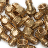 LTWFITTING Brass 3/8 Inch OD x 3/8 Inch Female NPT 45 Deg Flare 90 Degree Flare Elbow Tube Fitting(Pack of 200)