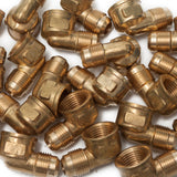 LTWFITTING Brass 1/2 Inch OD x 1/2 Inch Female NPT 45 Deg Flare 90 Degree Flare Elbow Tube Fitting(Pack of 100)