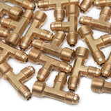 LTWFITTING Brass 1/4 Inch OD x 1/4 Inch OD x 1/4 Inch Male NPT Flare Run Tee Tube Fitting(Pack of 300)