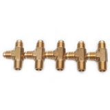 LTWFITTING Brass 3/8 Inch OD x 3/8 Inch OD x 3/8 Inch Male NPT Flare Run Tee Tube Fitting(Pack of 5)