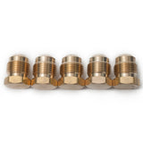 LTWFITTING Brass 45 Degree Flare 1/2 Inch OD Plug, Brass Flare Tube Fitting(Pack of 5)