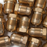 LTWFITTING Brass 45 Degree Flare 1/2 Inch OD Plug, Brass Flare Tube Fitting(Pack of 200)