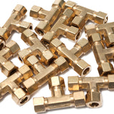 LTWFITTING 3/8-Inch OD Compression Tee,Brass Compression Fitting(Pack of 100)