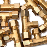 LTWFITTING 1/2-Inchx1/2-Inchx3/8-Inch OD Compression Reducing Tee,Brass Compression Fitting(Pack of 70)