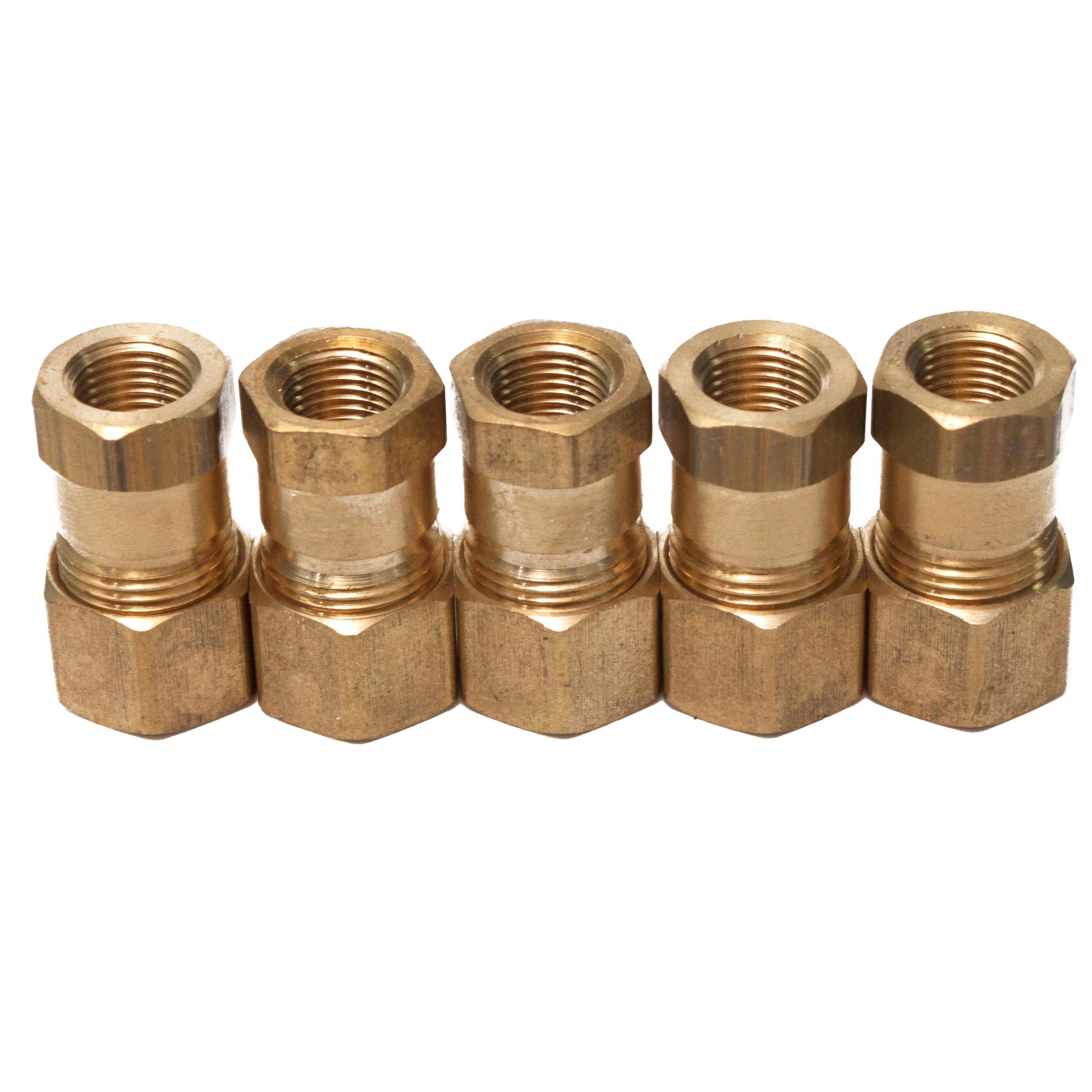 LTWFITTING Brass 3/8-Inch OD x 1/8-Inch Female NPT Compression Connector Fitting(Pack of 5)