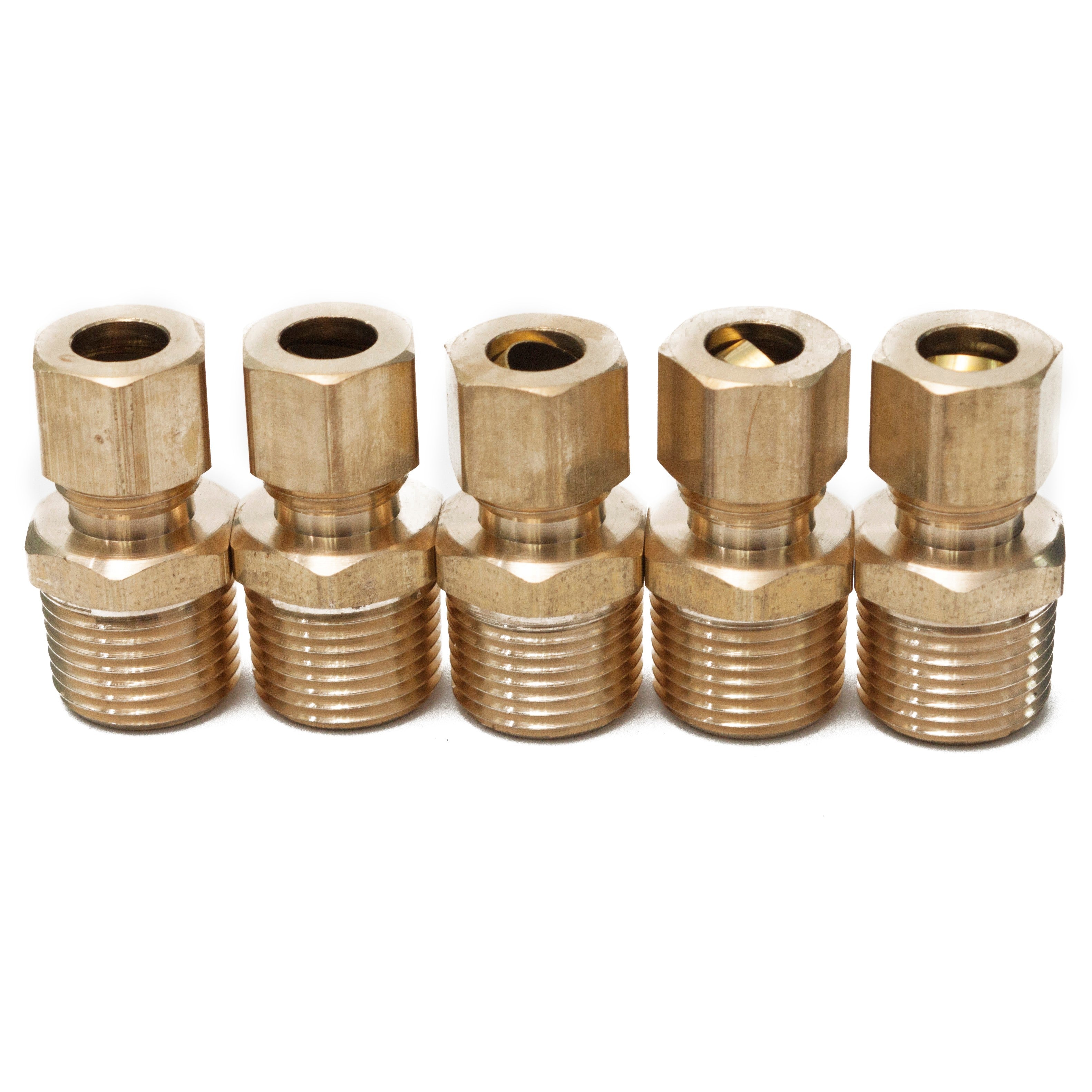 LTWFITTING Brass 5/16 OD x 3/8 Male NPT Compression Connector Fitting(Pack of 5)