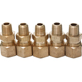 LTWFITTING Brass 3/8 OD x 1/8 Male NPT Compression Connector Fitting(Pack of 5)