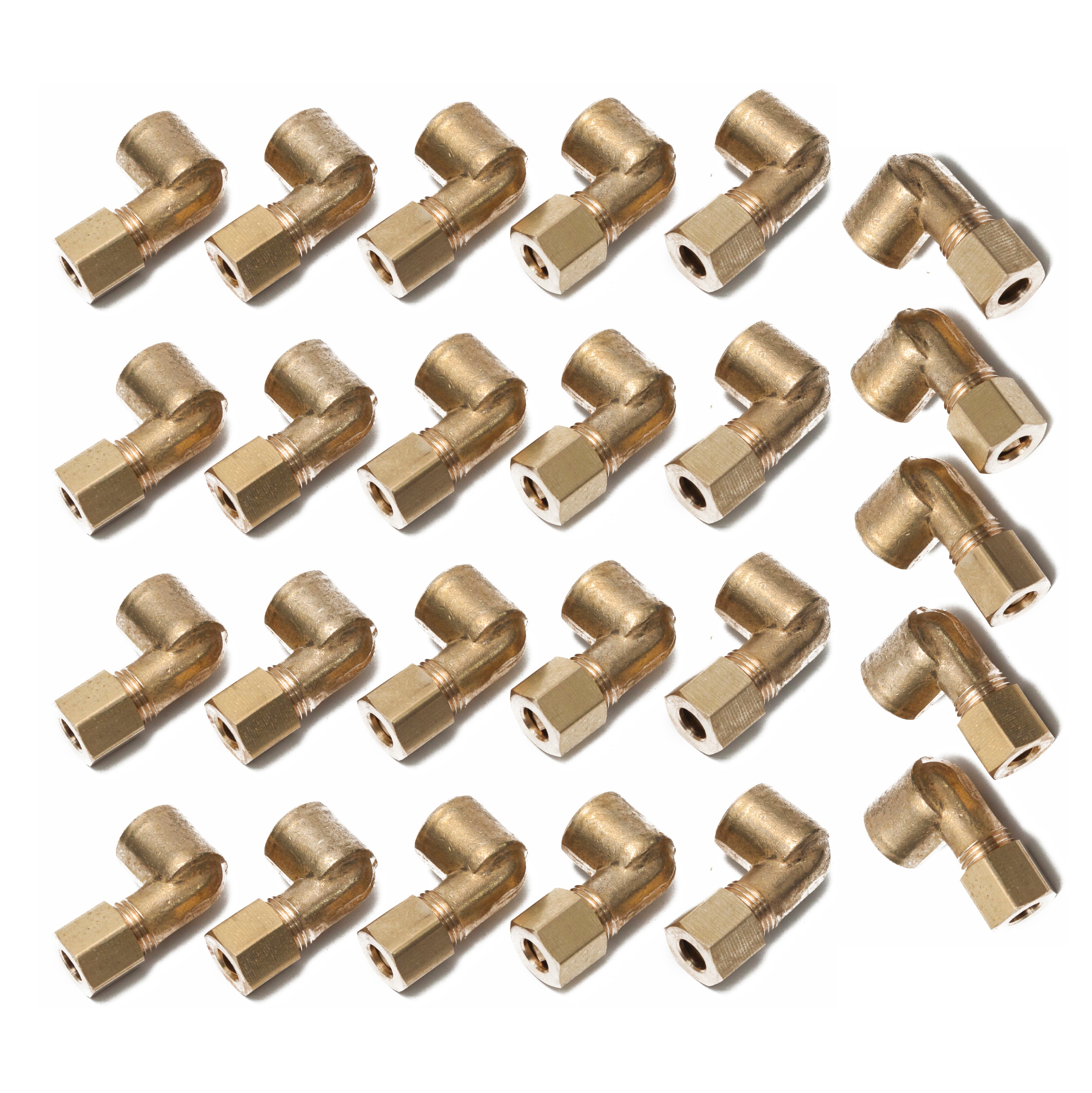 LTWFITTING 3/16-Inch Brass Compression Nut,Brass Compression Fitting(Pack  of 50)