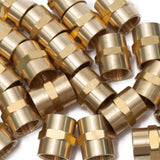 LTWFITTING Brass Pipe Fitting Coupling Coupler 3/8 x 3/8 Inch Female NPT FNPT FPT Pipe Water Boat(Pack of 50)