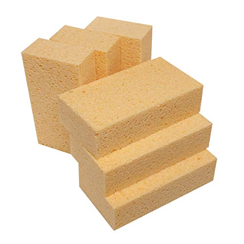 LTWHOME Extra Large Natural Cellulose Sponges 7-1/2 Inch x 4 Inch x 2 Inch Non-Scratch Durable Cleaning Sponges(Pack of 6)
