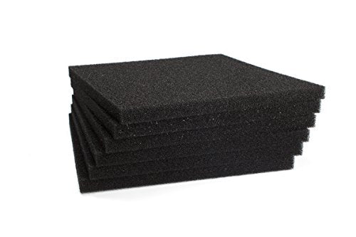 LTWHOME Black Foam Filter Pad Fit for Pondmaster Danner PM 1000 and PM 2000(Pack of 6)
