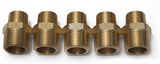 LTWFITTING Brass Pipe Hex Reducing Nipple Fitting 3/4-Inch x 1/2-Inch Male NPT(Pack of 5)