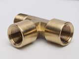 LTWFITTING Brass Pipe Fitting 3/8 Inch Male x 3/8 Inch Female x 3/8 Inch Female NPT Pipe Tee Water Fuel Boat (Pack of 5)