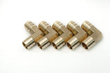 LTWFITTING LTWFITTING 90 Deg Elbow Brass Barb Fitting 5/8-Inch x5/8-Inch Hose ID Air/Water/Fuel/Oil/Inert Gases (Pack of 5)