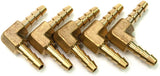 LTWFITTING 90 Deg Elbow Brass Barb Fitting 3/16-Inch x3/16 Hose ID Air/Water/Fuel/Oil/Inert Gases (Pack of 5)