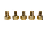 LTWFITTING Brass Fitting Coupler 3/4-Inch Hose Barb x 3/4-Inch Female NPT Fuel Water Boat(Pack of 5)