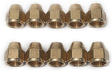 Brass 1/2 Inch OD Short SAE 45 Deg Flare Nut,Brass Flare Tube Fitting(Pack of 10)