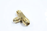 LTWFITTING Brass 5/8 Inch x 1/2 Inch x 5/8 Inch OD Flare Reducing Tee,Brass Flare Tube Fitting(Pack of 60)