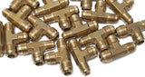 LTWFITTING Brass 1/2 Inch x 3/8 Inch x 1/2 Inch OD Flare Reducing Tee,Brass Flare Tube Fitting(Pack of 100)