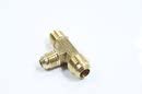 LTWFITTING Brass 1/2 Inch x 1/2 Inch x 5/8 Inch OD Flare Reducing Tee,Brass Flare Tube Fitting(Pack of 5)
