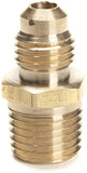 LTWFITTING Brass Flare 1/4 Inch OD x 1/4 Inch Male NPT Connector Tube Fitting(Pack of 5)