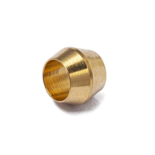LTWFITTING 3/16-Inch Brass Compression Sleeves Ferrels,Brass Compression Fitting(Pack of 50)