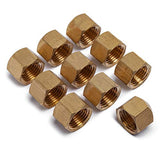 LTWFITTING 1/4-Inch Brass Compression Cap Stop Valve Cap,Brass Compression Fitting(Pack of 10)