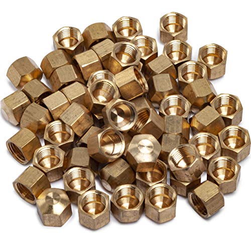 LTWFITTING 1/4-Inch Brass Compression Cap Stop Valve Cap,Brass Compression Fitting(Pack of 700)
