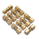 LTWFITTING 1/8-Inch OD Compression Union,Brass Compression Fitting(Pack of 10)