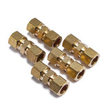 LTWFITTING 1/2-Inch OD Compression Union,Brass Compression Fitting(Pack of 5)