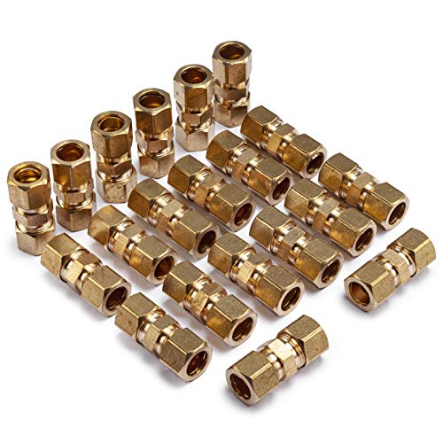LTWFITTING 1/2-Inch OD Compression Union,Brass Compression Fitting(Pack of 20)