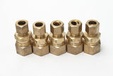 LTWFITTING 5/8-Inch OD x 3/8-Inch OD Compression Reducing Union,Brass Compression Fitting(Pack of 5)