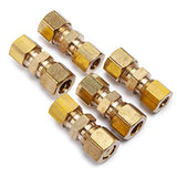 LTWFITTING 3/8-Inch OD x 5/16-Inch OD Compression Reducing Union,Brass Compression Fitting(Pack of 5)