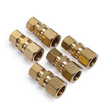 LTWFITTING 1/2-Inch OD x 3/8-Inch OD Compression Reducing Union,Brass Compression Fitting(Pack of 5)