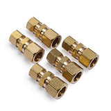 LTWFITTING 1/2-Inch OD x 3/8-Inch OD Compression Reducing Union,Brass Compression Fitting(Pack of 5)
