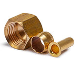 LTWFITTING Value Pack 1/4 inch OD Brass Compression Insert,Sleeve Ferrule,Nut (Pack of 125)