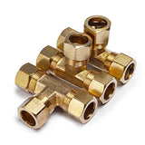 LTWFITTING 5/8-Inch OD Compression Tee,Brass Compression Fitting(Pack of 3)