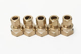 LTWFITTING Brass 3/8 OD x 1/2 Female NPT Compression Connector Fitting(Pack of 5)