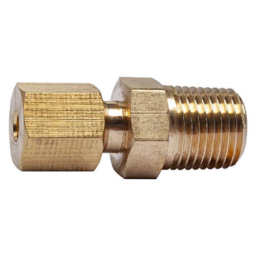 LTWFITTING Brass 1/8-Inch OD x 1/8-Inch Male NPT Compression Connector Fitting(Pack of 25)