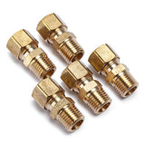 LTWFITTING Brass 3/8-Inch OD x 1/4-Inch Male NPT Compression Connector Fitting(Pack of 5)