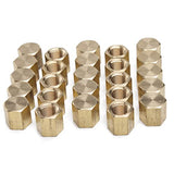 LTWFITTING Brass BSP Pipe Cap Fittings 1/8 inch Female BSPP Air Fuel Water Boat (Pack of 25)