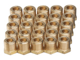 LTWFITTING Brass Pipe Hex Bushing Reducer Fittings 1/2 Inch Male BSPT x 1/4 Inch Female BSPP (Pack of 25)