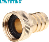 LTWFITTING Brass 3/4 Inch Barb x 3/4 Inch FHT Hose Repair/Connector,Garden Hose Fitting(Pack of 5)