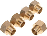LTWFITTING 3/4 Inch FHT x 1/2 Inch MIP Brass Hose Adapter,Brass Garden Hose Fitting(Pack of 5)