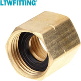 LTWFITTING Inch FHT x 3/4 Inch FHT Hex Brass Hose Adapter,Garden Hose Fitting(Pack of 100)